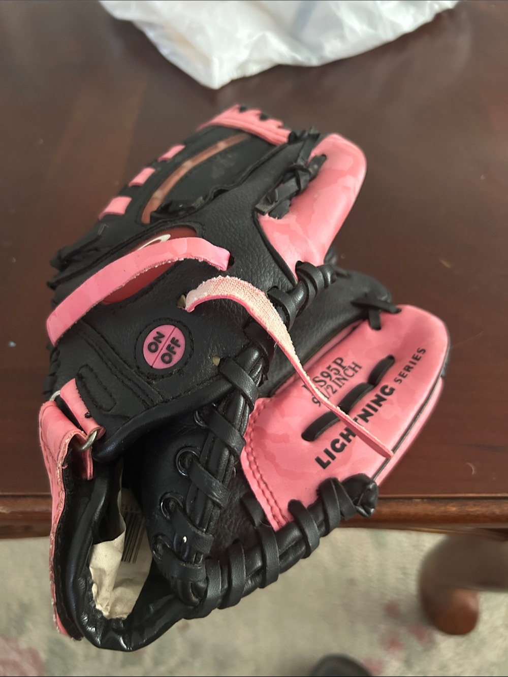 Rawlings Black and Pink Kids Baseball Glove
